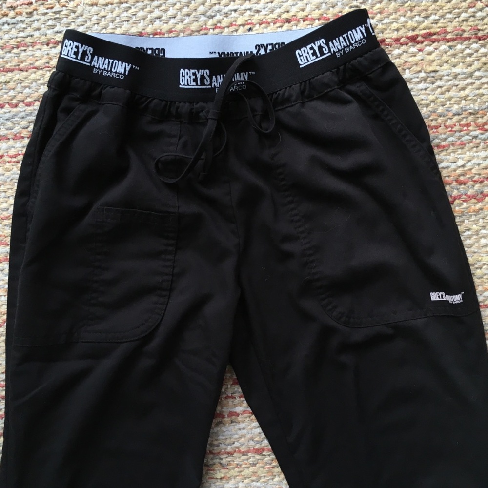 Greys Anatomy Black Scrub Pants